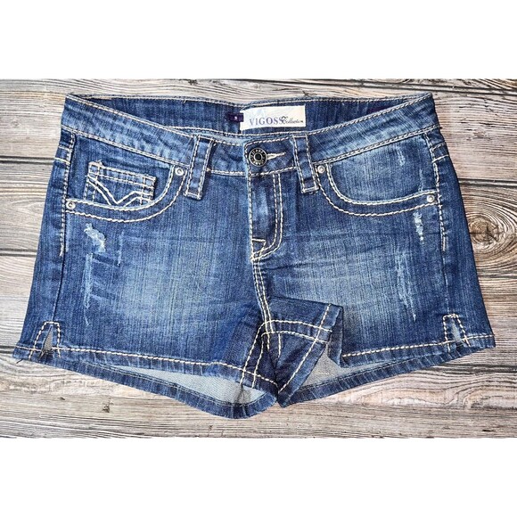Vigoss Denim Jean Shorts Size 5 Lightly Distressed - Picture 1 of 3